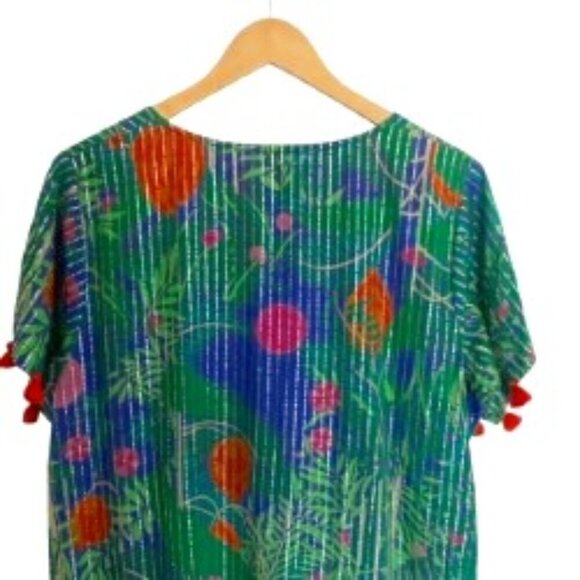 La Plage Maharani Maxi Dress in Banana Jungle Surf Blue 2XL - Picture 6 of 6